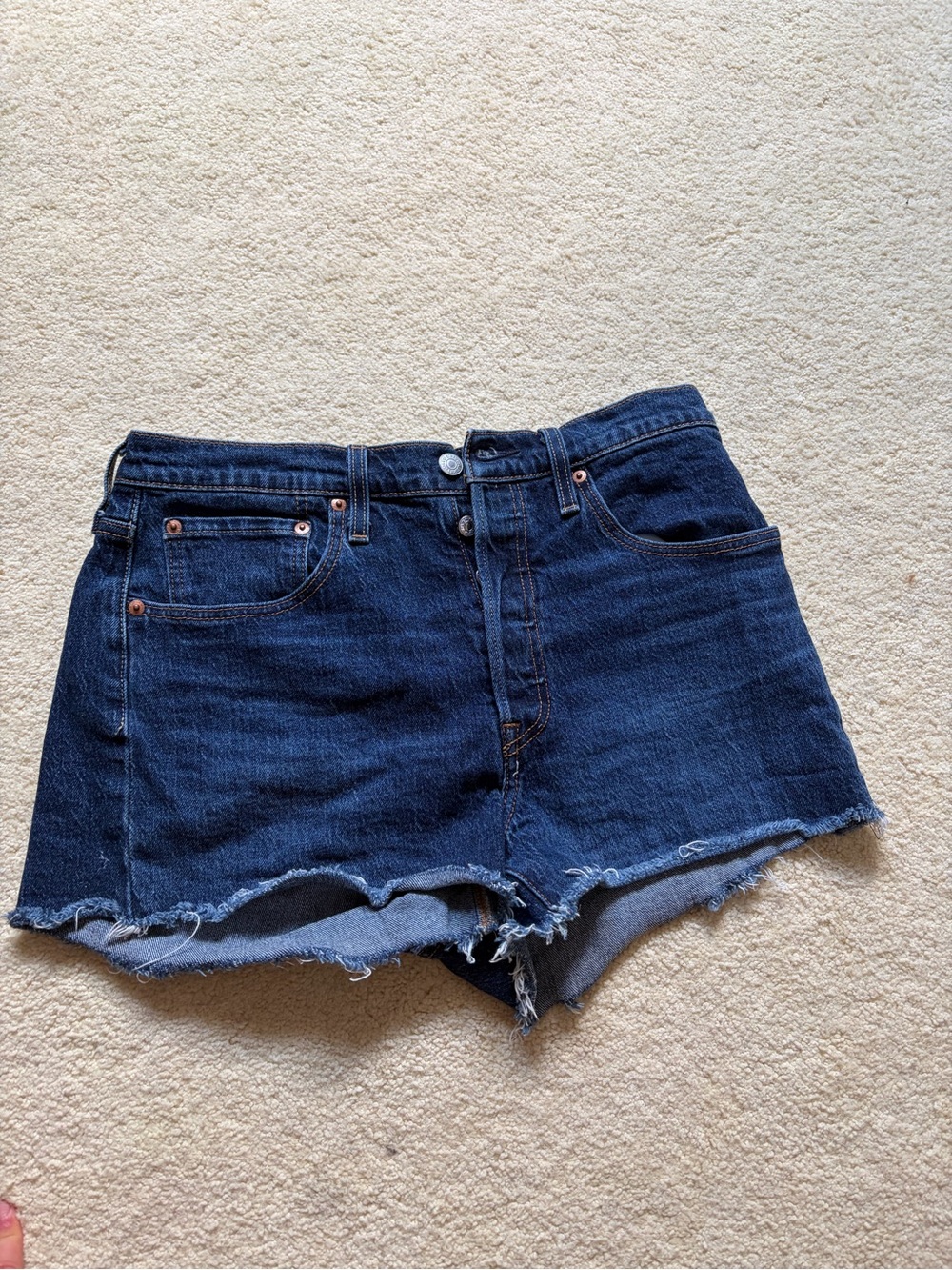 Levi’s Dark Blue Denim Cutoff Shorts